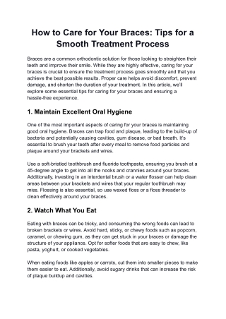How to Care for Your Braces_ Tips for a Smooth Treatment Process