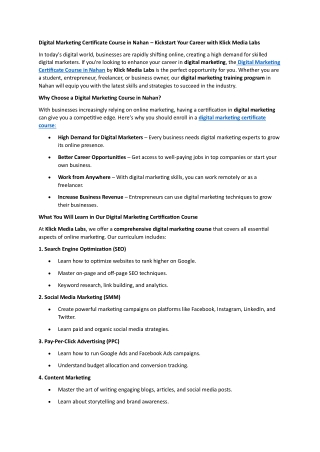 digital markting cetificate course nahan