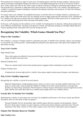 Comprehending  Pokies Volatility: Which  Online Games Should You Play?