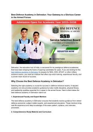 Best Defence Academy in Dehradun_ Your Gateway to a Glorious Career in the Armed Forces