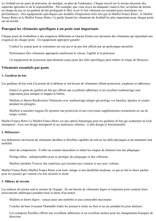 Meilleurs vêtements de football pour prévenir les blessures Maillot Equipe De Fr