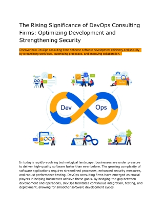 The Significance of DevOps Consulting Firms - Optimizing Development Security