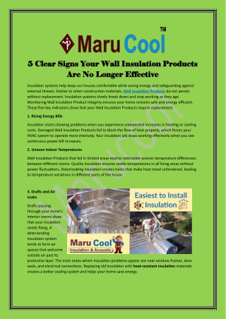 5 Clear Signs Your Wall Insulation Products Are No Longer Effective