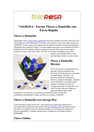 teleROSA   Enviar Flores a Domicilio con Envío Rápido