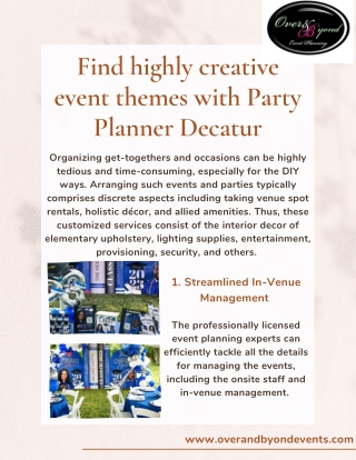 Find highly creative event themes with Party Planner Decatur