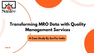 Transforming MRO Data with Quality Management Services