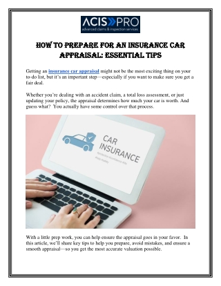 How to Prepare for an Insurance Car Appraisal: Essential Tips