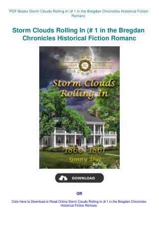 PDF Books Storm Clouds Rolling In (# 1 in the Bregdan Chronicles Historical Fiction Romanc