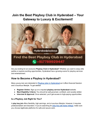 Join the Best Playboy Club in Hyderabad – Your Gateway to Luxury & Excitement