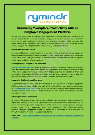 Enhancing Workplace Productivity with an Employee Engagement Platform