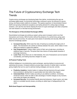 The Future of Cryptocurrency Exchange Tech Trends