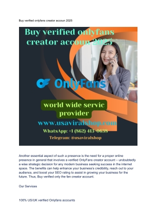 Buy verified onlyfans creator accoun 2025