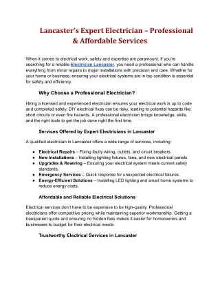 Trusted Electrician in Lancaster, TX | Mr. Electric of Dalla