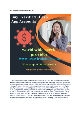 Buy Verified Cash App Accounts UK