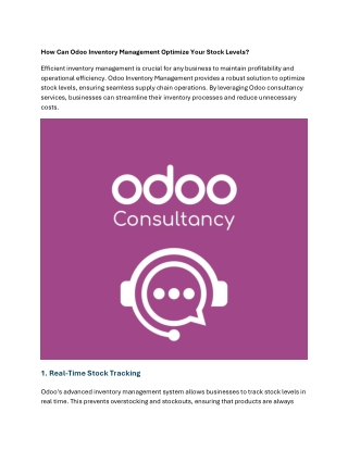 How Can Odoo Inventory Management Optimize Your Stock Levels?