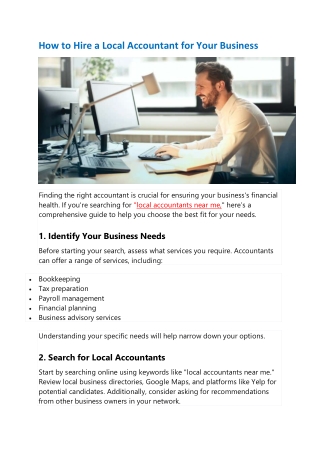 How to Hire a Local Accountant for Your Business