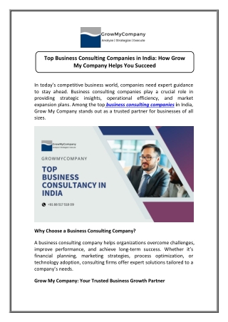 Boost Success with Trusted Business Consulting Companies