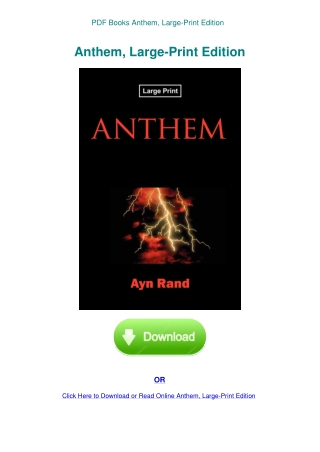 PDF Books Anthem  Large-Print Edition