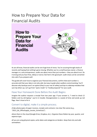 How to Prepare Your Data for Financial Audits
