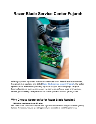 Razer Blade Service Center Fujarah