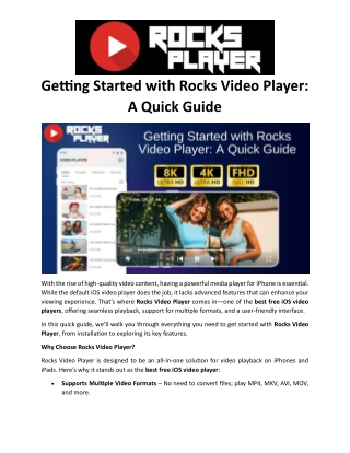 Getting Started with Rocks Video Player A Quick Guide