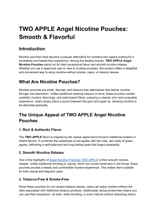 TWO APPLE Angel Nicotine Pouches_ Smooth & Flavorful