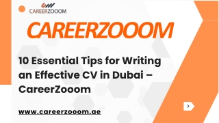 10 Essential Tips for Writing an Effective CV in Dubai - CareerZooom