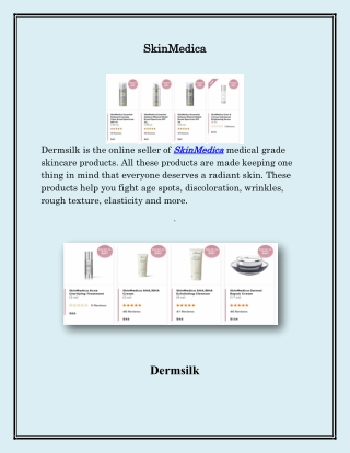 SkinMedica Skincare Products, dermsilk