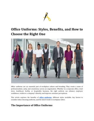 Office Uniforms_ Styles, Benefits, and How to Choose the Right One