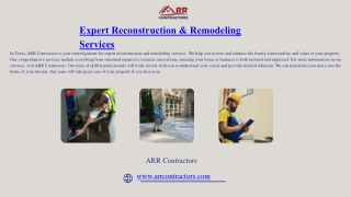 Expert Reconstruction & Remodeling Services