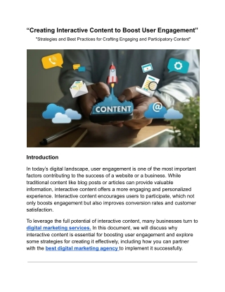 Creating Interactive Content to Boost User Engagement