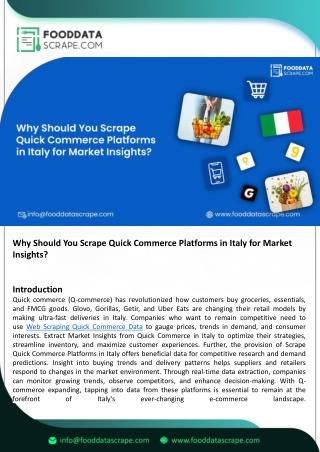 Scrape Quick Commerce Platforms in Italy for Market Insights