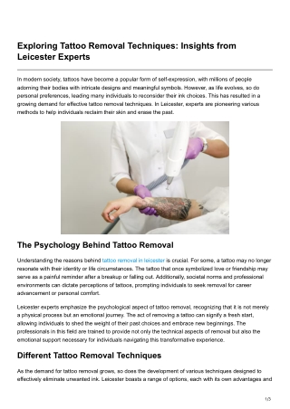 Exploring Tattoo Removal Techniques Insights from Leicester Experts-1
