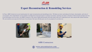 Expert Reconstruction & Remodeling Services