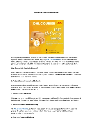 DHL Courier Chennai