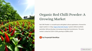 Organic Red Chilli Powder: A Growing Market