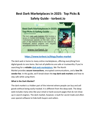 Best Dark Marketplaces in 2025 Top Picks & Safety Guide - torbest.io