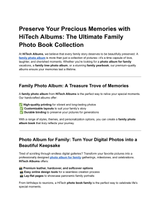 _Family Photo Book Collection _ HiTech Albums
