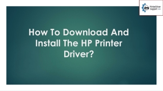 How To Download And Install The HP Printer