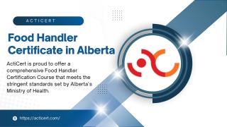 Food Handler Certificate in Alberta