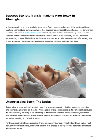 Success Stories Transformations After Botox in Birmingham