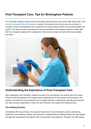 Post-Transplant Care Tips for Birmingham Patients