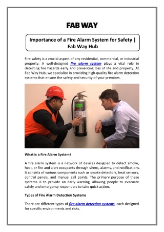 Why Fire Alarms Are Essential for Emergency Safety