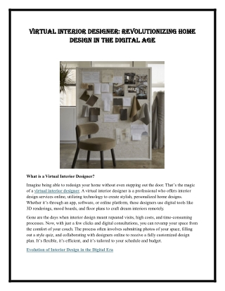 Virtual Interior Designer Revolutionizing Home Design in the Digital Age