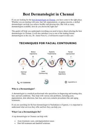 Best Dermatologist in Chennai