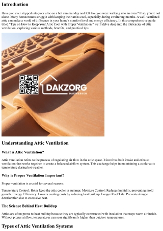 Tips on How to Keep Your Attic Cool with Proper Ventilation