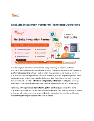 NetSuite Integration Partner to Transform Operations