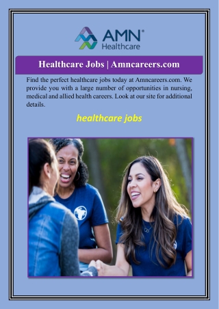 Healthcare Jobs | Amncareers.com