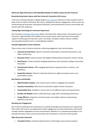 Intractive LED screens