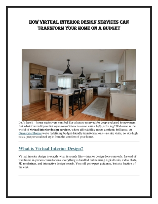 How Virtual Interior Design Services Can Transform Your Home on a Budget